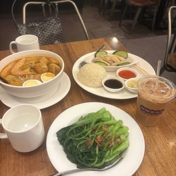 Ipoh Kopitiam - Hainan chicken, shrimp noodles and Bok choi - Malaysian Near Me - Alhambra, California
