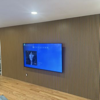 American AV - Invisible inwall speakers with 85" TV - Home Network Installation Near Me American AV - Invisible inwall speakers with 85" TV - Home Network Installation Near Me