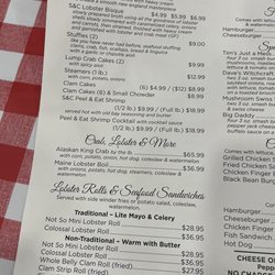 Seafood And Cones - Menu