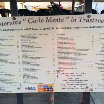 Carlo Menta - menu...I dare you to find a better cheaper restaurant in Roma! - Pizza Near Me - Rome, RM
