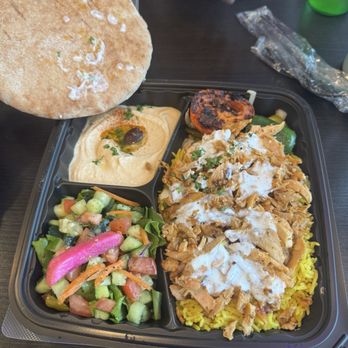 Falafel Tazah - Chicken Shawarma Rice Plate - Falafel Near Me - San Carlos, California