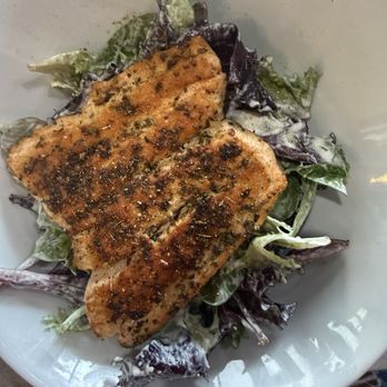 PacQ’s Kitchen - Cesar salad add Salmon. It had not Parmesan cheese and no croutons which are two components of a Cesar salad. The salmon was hot! ‍ - Soul Food Near Me - Richmond, Virginia