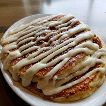 Buttermilk - Cinnamon roll pancakes. Fluffy, not too sweet, with a delicious cream cheese frosting. - Coffee & Tea Near Me - Naperville, Illinois Buttermilk - Cinnamon roll pancakes. Fluffy, not too sweet, with a delicious cream cheese frosting. - Coffee & Tea Near Me - Naperville, Illinois