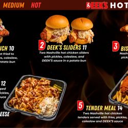 Deeks Hot Chicken - Deeks menu!!!
