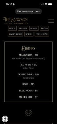 Menu photo 1 The Dawson NYC New York, NY Menu photo 1 The Dawson NYC New York, NY