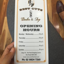 Best Cutz Barber Shop - Opening hours