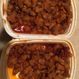 One is Orange Chicken, one is General Tso's Chicken. I have no idea which is which. They taste about the same.