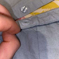 Hollister - This picture is an example of why you should not buy from Hollister. Their products are made to look good not last more than a month.
