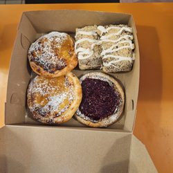 Hold The Wheat - Purchases.. lemon danish, raspberry danish and cinnamon coffee cake