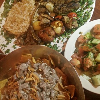 Tanoreen - Fetti with lamb, fattoush, and the mixed grill combo - Middle Eastern Near Me - Brooklyn, New York Tanoreen - Fetti with lamb, fattoush, and the mixed grill combo - Middle Eastern Near Me - Brooklyn, New York