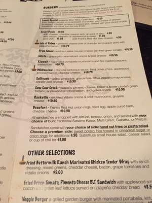 Menu photo 8 Pawleys Front Porch Columbia, SC