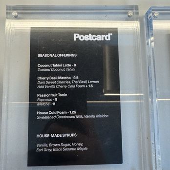 Postcard - Menu - Cafes Near Me - Chicago, Illinois