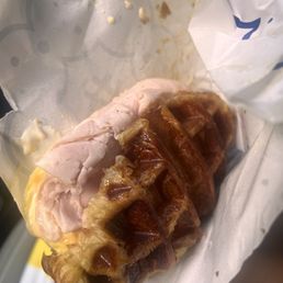 Turkey Egg & Cheese Croffle.