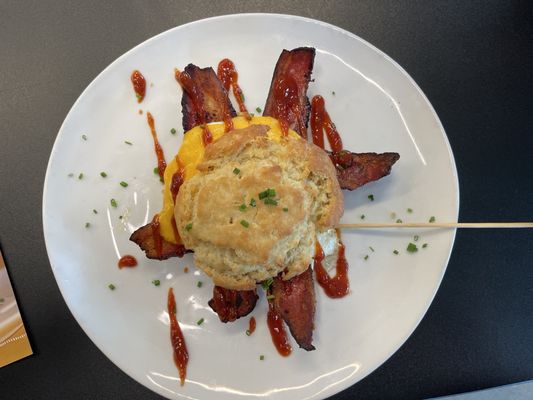 Photo of 10 Fold Biscuits - Myrtle Beach, SC, US. Gluten-free bacon, egg, and cheese sandwich