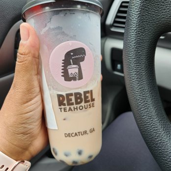 Rebel Teahouse - Rose ceylon milk tea...what's left of it. - Bubble Tea Near Me - Decatur, Georgia