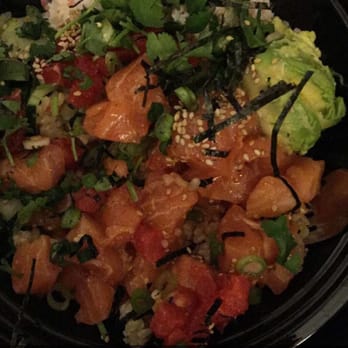 Poki Star - Regular size. Salmon and tuna. Crab meat, avocado, cucumber green onion topping. YUM!! - Hawaiian Near Me - Huntington Beach, California Poki Star - Regular size. Salmon and tuna. Crab meat, avocado, cucumber green onion topping. YUM!! - Hawaiian Near Me - Huntington Beach, California