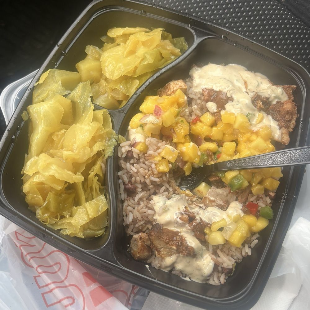 Jerk Chicken box, find the chicken Jerk Chicken box, find the chicken