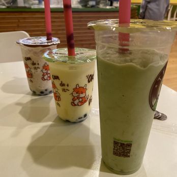 Tea Box Cafe - Blended matcha, caramel milk tea blended, peach milk tea blended - Coffee & Tea Near Me - Lancaster, California