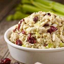 Swiss Farms - Cranberry Chicken Salad    All natural chicken breast  mixed w/celery, craisins, salt & pepper in a creamy mix of Dijon, mayo & brown sugar.