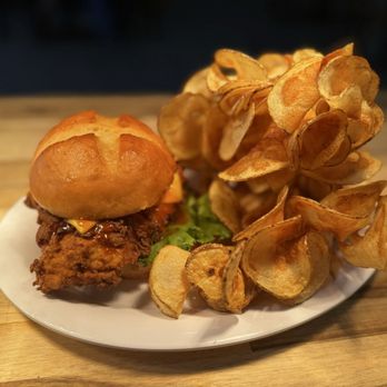 Table Cafe - Spicy fried chicken sandwich with wrangler chips - Cafes Near Me - Andrews, Texas Table Cafe - Spicy fried chicken sandwich with wrangler chips - Cafes Near Me - Andrews, Texas