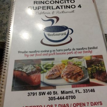 Rinconcito Miami - Coral Gables - Menu - Cuban Near Me - Miami, Florida