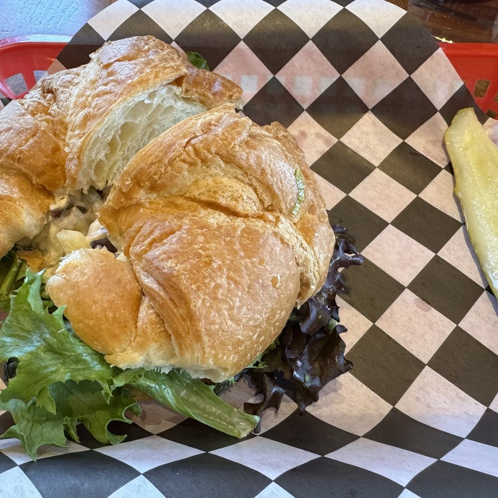 Chicken salad on croissant