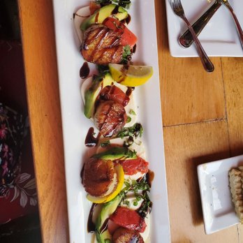 Blaze - Scallop caprese salad - Burgers Near Me - Bar Harbor, Maine Blaze - Scallop caprese salad - Burgers Near Me - Bar Harbor, Maine