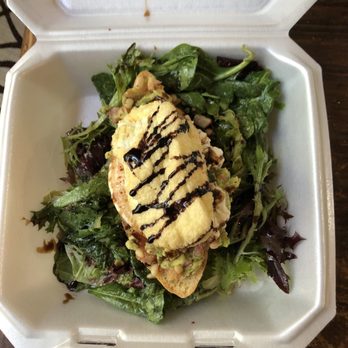 Bonjour Cafe - The view from the top of the avocado toast. A triumph !! - Cafes Near Me - Katy, Texas