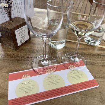 MauiWine - Pineapple Flight (minus a glass already drank ) - Wineries Near Me - Kula, Hawaii MauiWine - Pineapple Flight (minus a glass already drank ) - Wineries Near Me - Kula, Hawaii