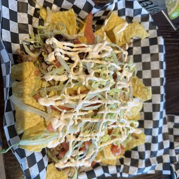 First Line Brewing - Carnitas that was very kindly made into nachos- taco Tuesday - Breweries Near Me - Orchard Park, New York