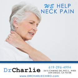 Charles Sanders, DC - Neck pain management Mission Valley, San Diego, CA. Call for app: 619-519-1501. www.drcharliechiro.com