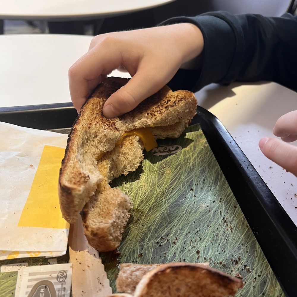 A&W - Kids grilled cheese ! Good! This was after my kid demolished it - Burgers Near Me - Montreal, Quebec