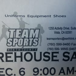 Team Sports Of North County - Warehouse Sale