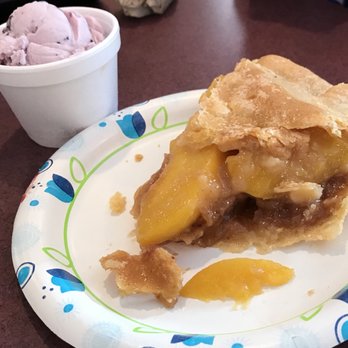 Purple Pie Place - Peach Pie w/ Huckleberry Ice Cream - Desserts Near Me - Custer, South Dakota Purple Pie Place - Peach Pie w/ Huckleberry Ice Cream - Desserts Near Me - Custer, South Dakota