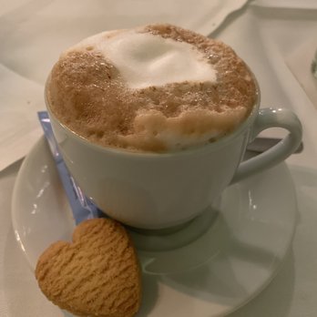 Restaurant Kurhessenstube - Cappuccino with a biscuit - German Near Me - Kassel, HE