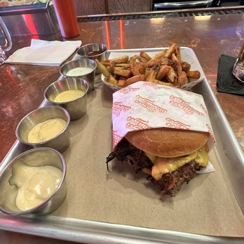 Burger Schmurger - Burger Schmurger with fries all the sauces - Burgers Near Me - Dallas, Texas Burger Schmurger - Burger Schmurger with fries all the sauces - Burgers Near Me - Dallas, Texas