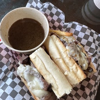 Jewboy Sub Shop - French Dip Sandwich with Sirloin Beef - Sandwiches Near Me - Austin, Texas Jewboy Sub Shop - French Dip Sandwich with Sirloin Beef - Sandwiches Near Me - Austin, Texas