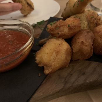Osteria Umbra - App of baccala and artichokes tempura with tomato, olive and caper sauce - Italian Near Me - Smithtown, New York Osteria Umbra - App of baccala and artichokes tempura with tomato, olive and caper sauce - Italian Near Me - Smithtown, New York