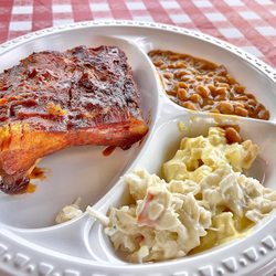 Village Meats - BBQ Pork Ribs, Beans, Potato Salad, and Cole Slaw