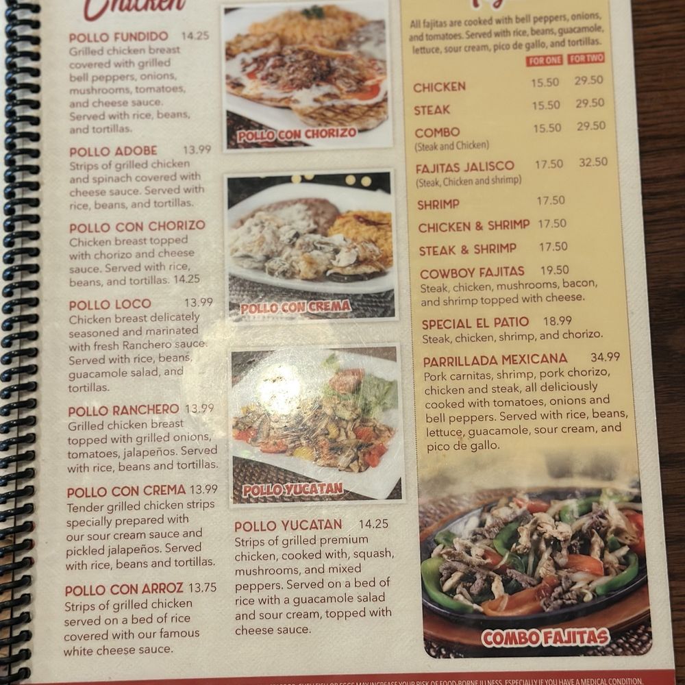 El Patio - Menu - Mexican Near Me - Weatherford, Oklahoma
