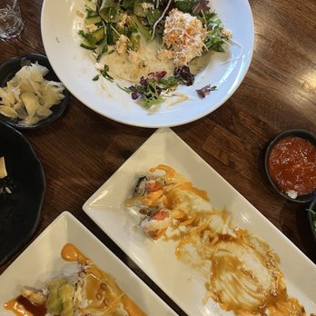 Daruma - I forgot to take a picture before, but here is a Krab Salad, Jalapeno roll, and Tiger Roll. - Ramen Near Me - Mesa, Arizona Daruma - I forgot to take a picture before, but here is a Krab Salad, Jalapeno roll, and Tiger Roll. - Ramen Near Me - Mesa, Arizona