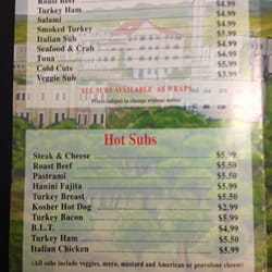 Menu for Hanini Subs.