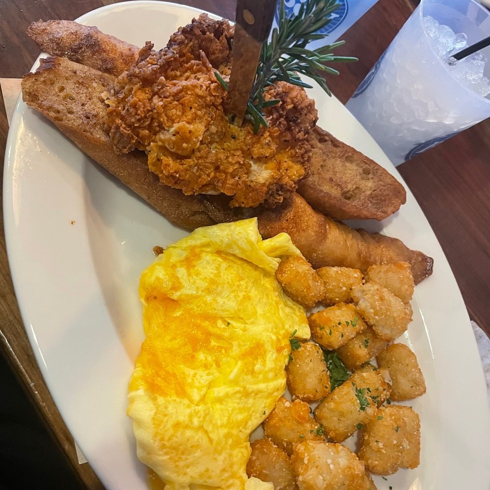 Bay Local Eatery - French toast and chicken with garlic tots - New American Near Me - Virginia Beach, Virginia Bay Local Eatery - French toast and chicken with garlic tots - New American Near Me - Virginia Beach, Virginia