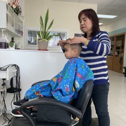 American Beauty Hair Salon - My son getting haircut