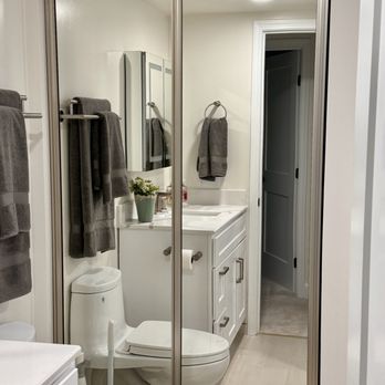 The Screen Shop - Sliding mirrored doors in bathroom - Windows Installation Near Me - San Jose, California The Screen Shop - Sliding mirrored doors in bathroom - Windows Installation Near Me - San Jose, California