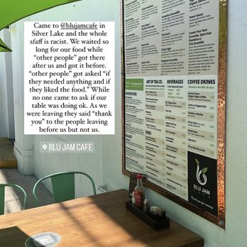 Blu Jam Cafe - Racist - Breakfast & Brunch Near Me - Los Angeles, California Blu Jam Cafe - Racist - Breakfast & Brunch Near Me - Los Angeles, California