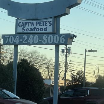 Capt'n  Pete's Seafood - The marquee with the phone number for takeout - Seafood Near Me - Lincolnton, North Carolina