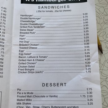 K's Hamburger Shop - menu and price list - Burgers Near Me - Troy, Ohio K's Hamburger Shop - menu and price list - Burgers Near Me - Troy, Ohio