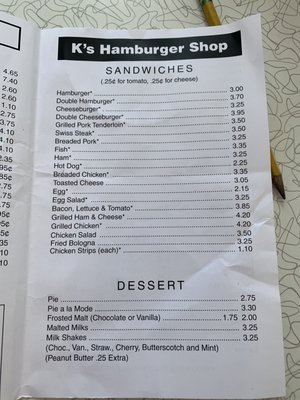 Menu photo 4 K's Hamburger Shop Troy, OH Menu photo 4 K's Hamburger Shop Troy, OH