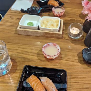 ZUI - Yellowtail + Salmon sushi and lychee sake - Japanese Near Me - Los Angeles, California ZUI - Yellowtail + Salmon sushi and lychee sake - Japanese Near Me - Los Angeles, California